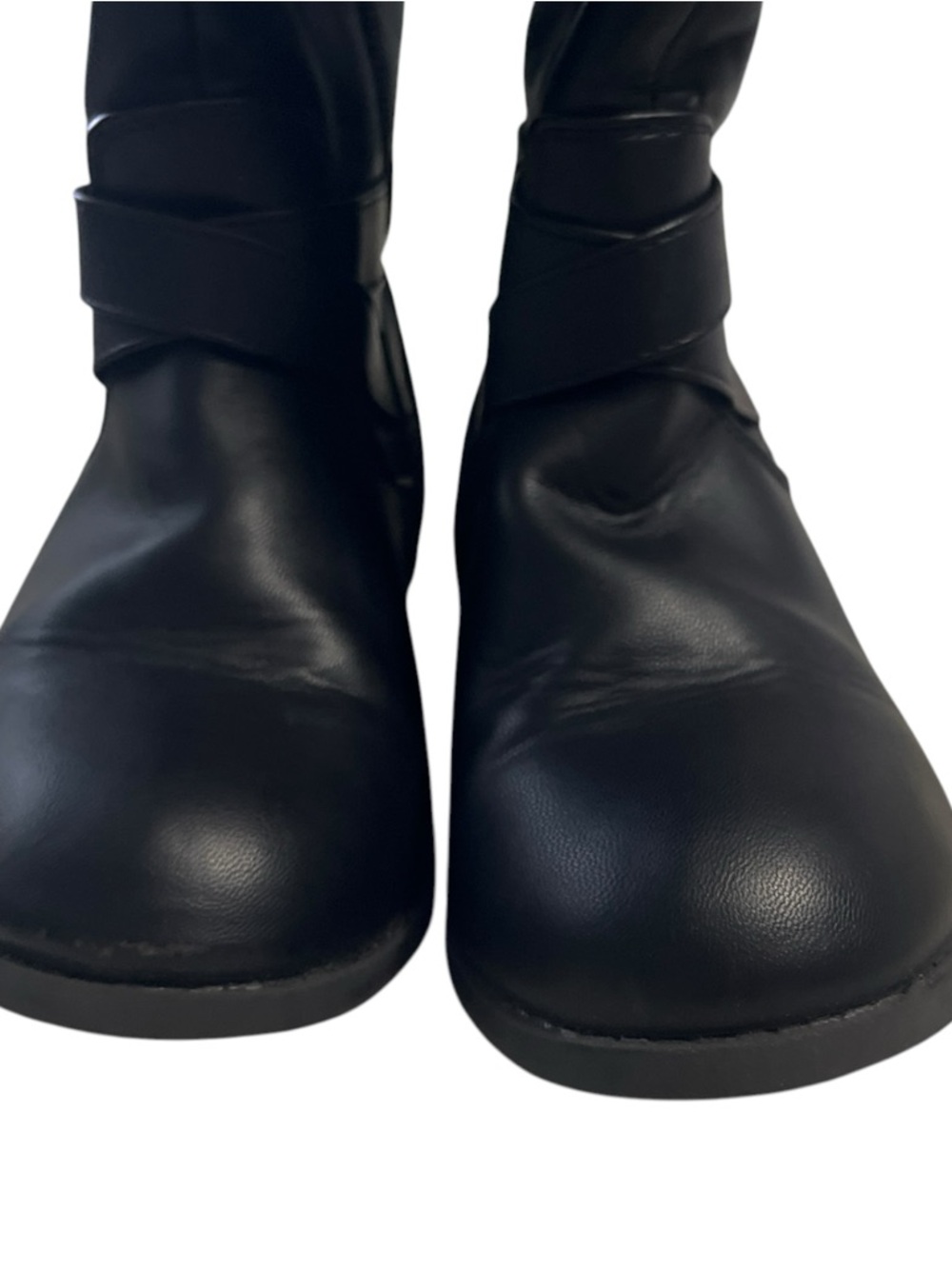 Girls Black Leather Knee High Boots Riding Style Size 1 - Picture 7 of 11